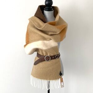 Steve Madden Oversized Slouchy Cozy Brown Scarf 82 x15” Leganlook Chic Gift NWT